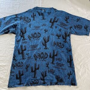 Vintage Miller Genuine Draft Single‎ Stitch All Over Print T-shirt Mens XL USA